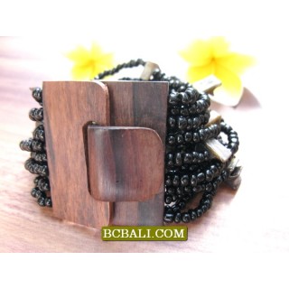 Bead Bracelet Wooden Buckles Clasps Stretching